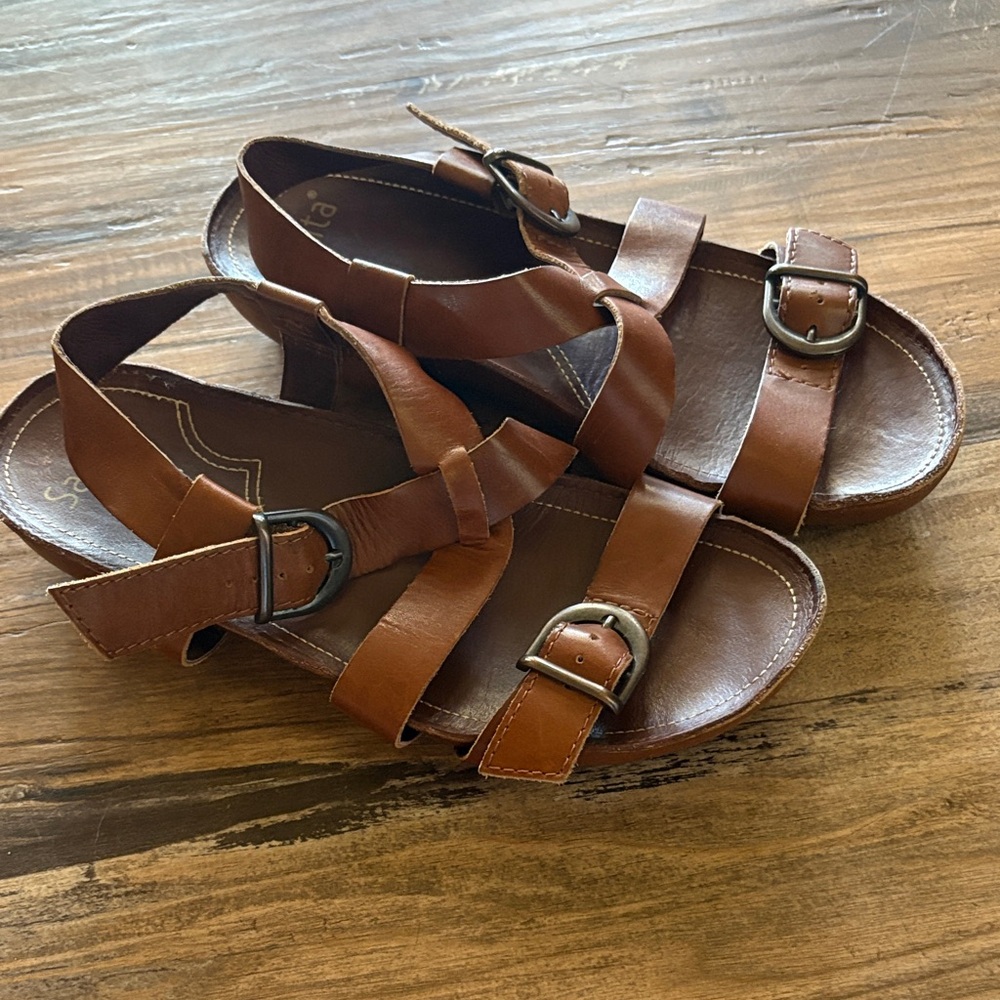 Sanita Brown Leather Sandals